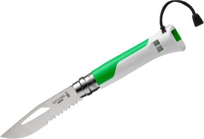 Складаний Ніж спеціального призначення + свисток Opinel No.8 "Outdoor Fluo" Green (002319) Нержавіюч Нововолинськ - фото 2