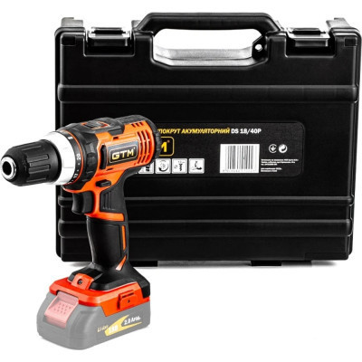Шуруповерт GTM DS18/40P, 18В, 40Нм, 2ск, (без АКБ и ЗУ) (DS18/40P_BARE TOOL) Винница - изображение 1