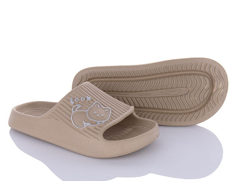 Жіночі шльопанці пінка foam Котик бежевий Одеса - фото 7