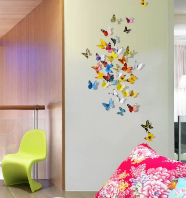 Наклейки на стіну Метелики 3D набір Київ - фото 7