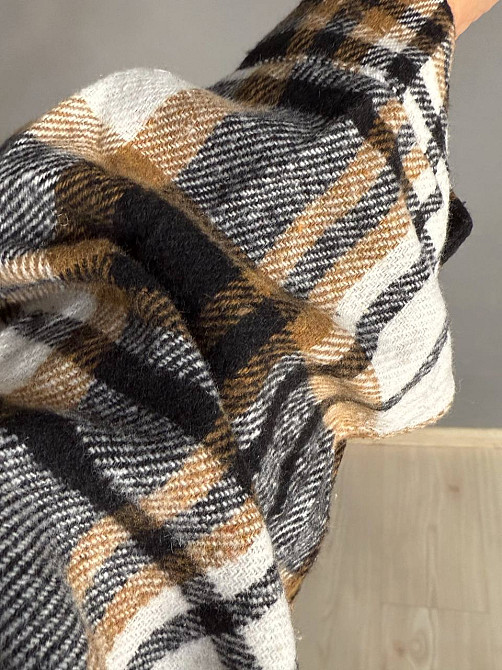 Сорочка жіноча YZY 223 картата оверсайз тепла байка, бежевий, one size Київ - фото 5