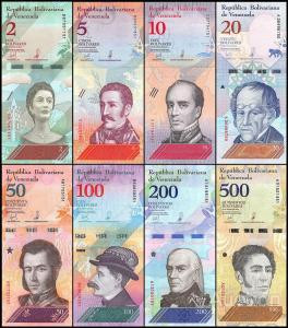 Venezuela Венесуела набір 8 банкнот 2 5 10 20 50 100 200 500 Bolivares 2018 UNC Полтава - фото 1