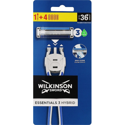 Бритва Wilkinson Sword Essentials 3 Hybrid 1+4 шт. (4027800513505) Винница - изображение 1