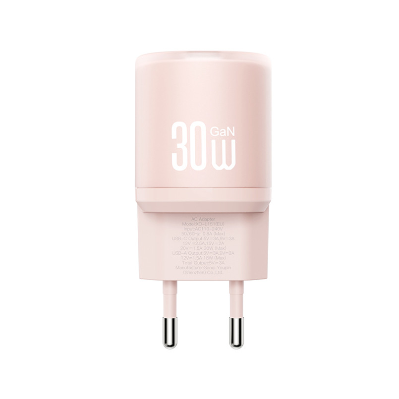 Мережевий зарядний пристрій XO L151 30W 1USB-A+1USB-C pink Львів - фото 2