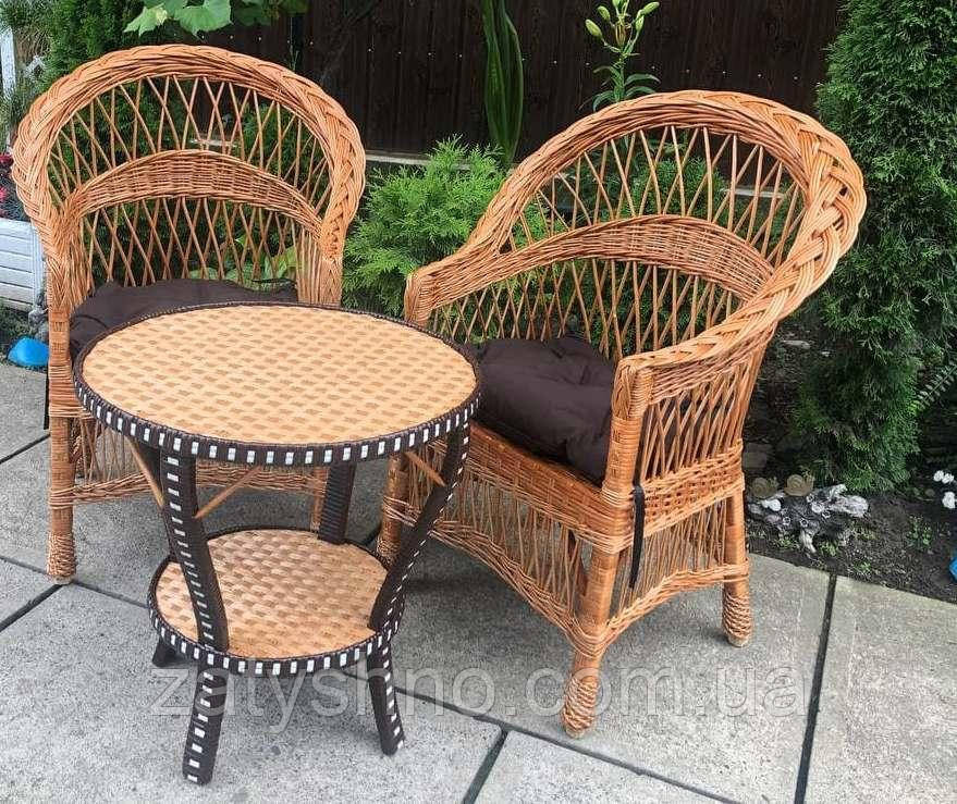 Комплект плетених меблів з овальним столом із лози Київ - фото 3