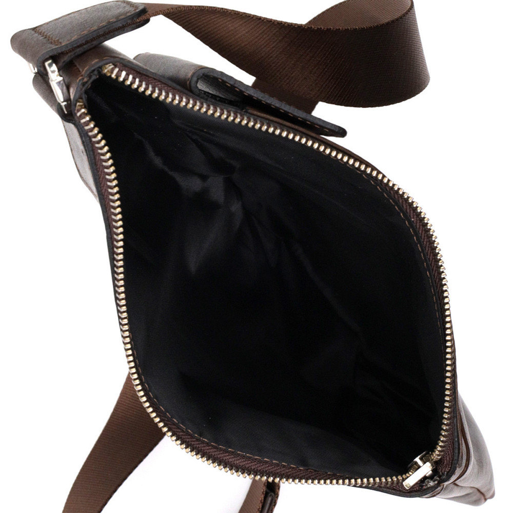 Стильна чоловіча сумка на плечі із натуральної шкіри GRANDE PELLE 11669 Коричнева Київ - фото 4