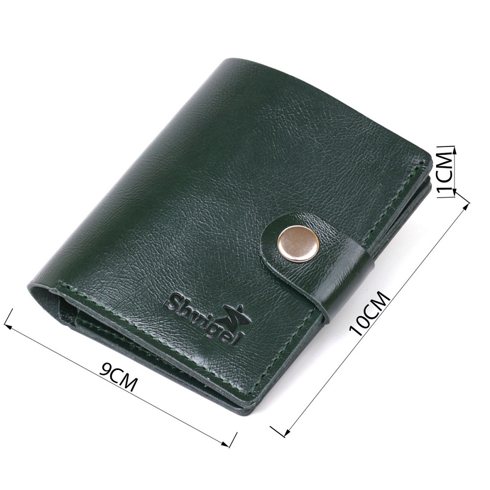 Чоловіче стильне шкіряний портмоне Зелений (SHVIGEL) Київ - фото 7