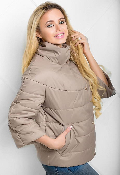 СТИЛЬНАЯ ДЕМИСЕЗОННАЯ ЖЕНСКАЯ КУРТКА GOTTI  С ОТСТЕЖНЫМ РУКАВОМ  3/4. РАМЕР  42-48. Киев - изображение 5