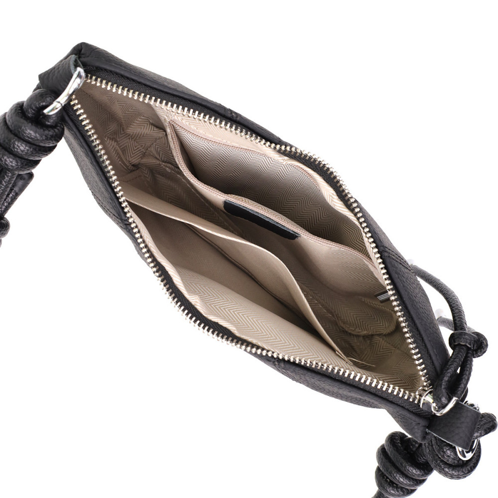 Женская полукруглая сумка из натуральной кожи Vintage 22932 Черный Киев - изображение 7