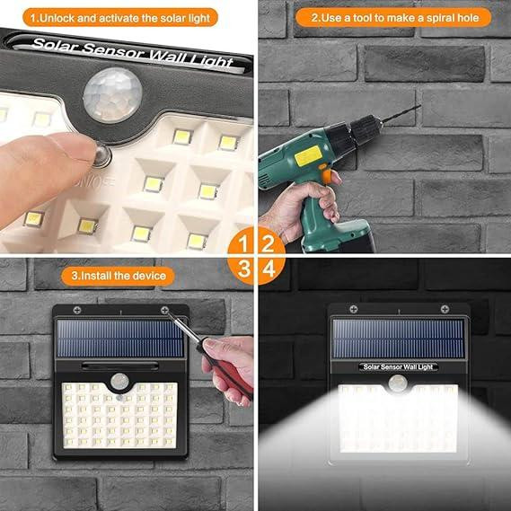 Солнечные уличные светильники YQG 46 LED, датчик движения PIR, 3 режима, IP65, комплект 4 шт Киев - изображение 13