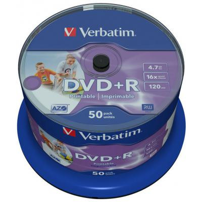 Диск DVD Verbatim 4.7Gb 16X CakeBox 50штWidePrintable (43512) Вінниця - фото 2