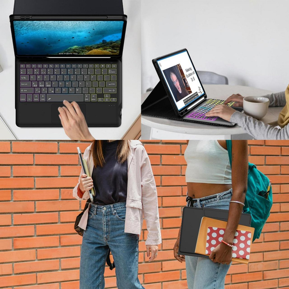 Чохол-клавіатура ROOFEI для iPad Pro 13" M4 2024 (A2926, A3007, A2925), Bluetooth, підсвітка, трекпад, тримач для Apple Pencil Київ - фото 14