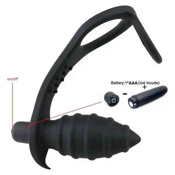 Уникальный Вибромассажер для анальной стимуляции и массажа простаты 10-ти частотный 3.6 см - Черный Винница