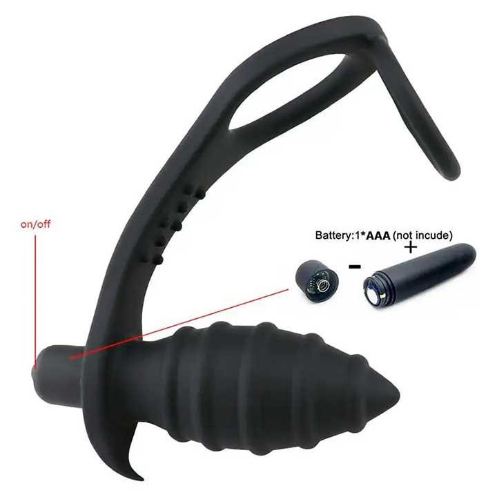 Уникальный Вибромассажер для анальной стимуляции и массажа простаты 10-ти частотный 3.6 см - Черный Винница - изображение 1