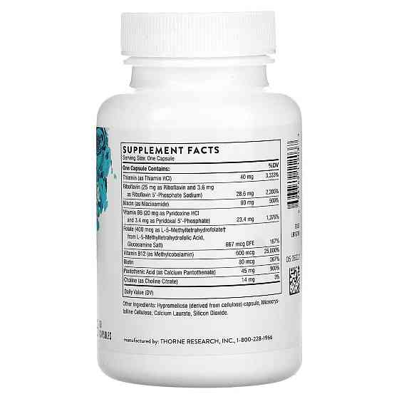 Комплекс вітамінів групи В Thorne  B-Complex #12 60 капсул Київ