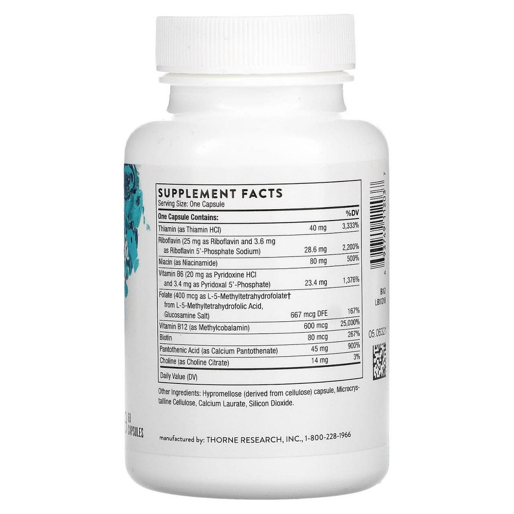 Комплекс вітамінів групи В Thorne  B-Complex #12 60 капсул Київ - фото 2