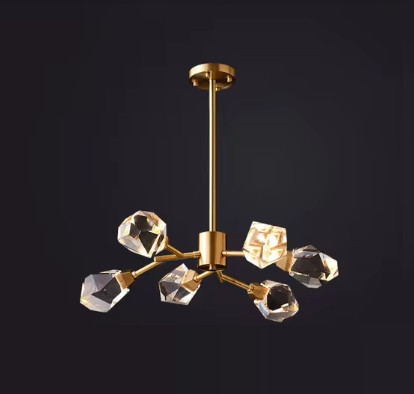 Світлодіодна кришталева люстра Смарагд 8612 (Золота) на 6 плафонів Вінниця - фото 2