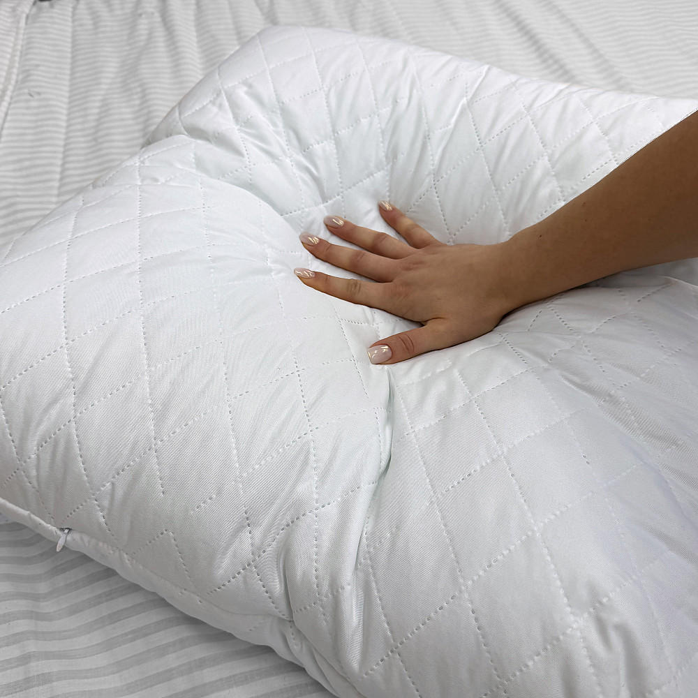 Подушка для сну гіпоалергенна Decorator Ultra Sonic 70x70х20 см, колір білий (84-147) Київ - фото 3