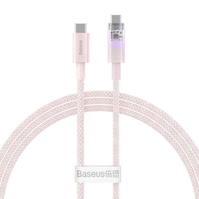 Кабель Baseus Explorer Series Fast Charging Cable with Smart Temperature Control Type-C to Type-C 100W 1m Baby Pink Київ - фото 1