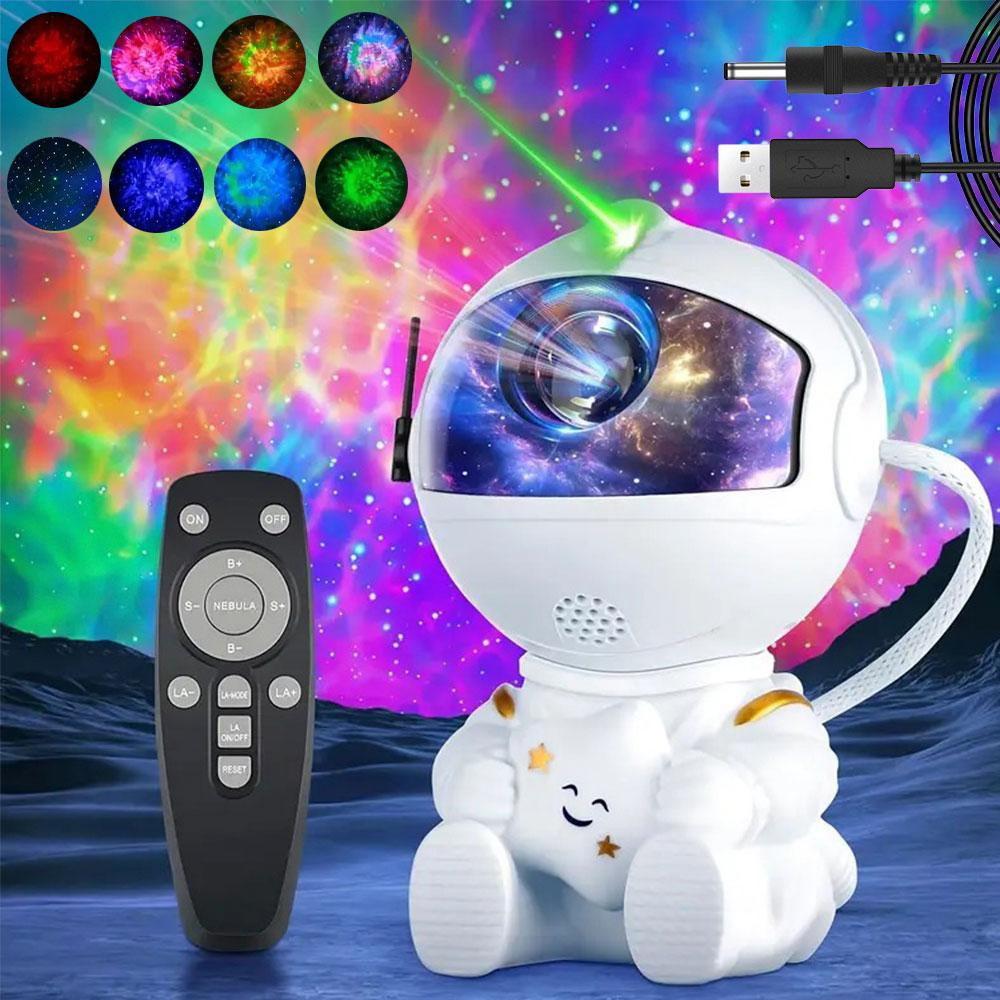 Лазерный ночник-проектор звездного неба Космонавт, с USB + пульт / Детский светильник-ночник звездное небо Киев - изображение 1