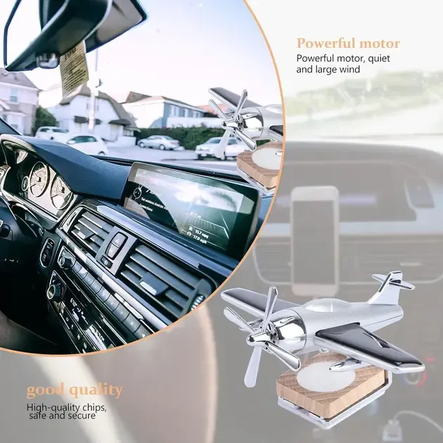 Креативный автомобильный освежитель, ароматизатор воздуха в виде самолета с вращающимся пропеллером от солнечной панели Коломыя - изображение 7