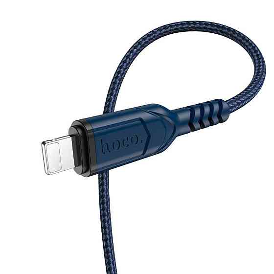 Кабель HOCO X59 USB - Lightning 2.4A, 1m, нейлон, TPE разъемы, цвет голубой 6931474744883 Одесса