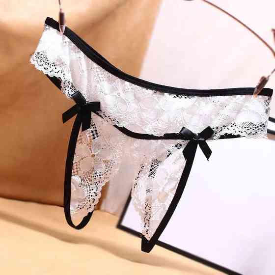 Труси з розрізом жіночі, білі - розмір універсальний, резинка до 95см Київ