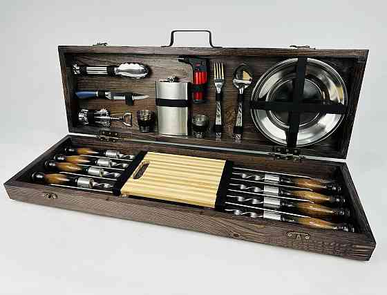 Подарок для мужчины Набор шампуров в деревянном кейсе МАКСИ HAPPY DAYS Тернополь