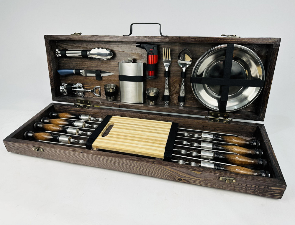 Подарунковий набір шампурів в дерев'яному кейсі МАКСІ HAPPY DAYS Тернопіль - фото 2