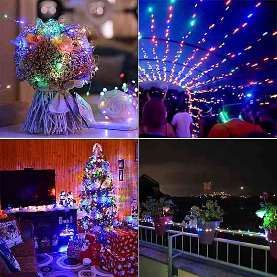 Светодиодная гирлянда Augone 120 LED, 20 м, USB, 8 режимов, таймер, пульт ДУ, IP65, разноцветная, комплект 2 шт Киев