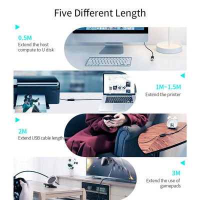 Дата кабель USB 3.0 AM/AF 1.5m Essager (EXCAM-YTA01) Винница - изображение 4