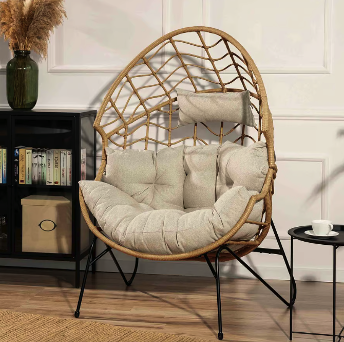 Крісло-кокон ротангове Di Volio Alcamo для відпочинку бежевий Киев - изображение 6