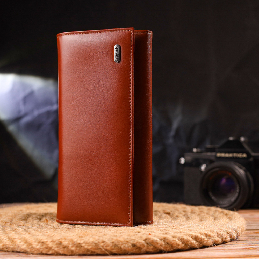 Женский кожаный кошелек для карт купюр и монет CANPELLINI 21532 Коричневый Киев - изображение 18