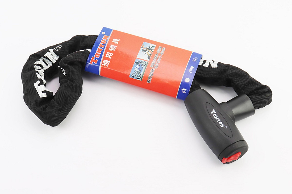 Замок протиугінний ланцюговий 900х8мм під ключ, чорний TY715D Київ - фото 1