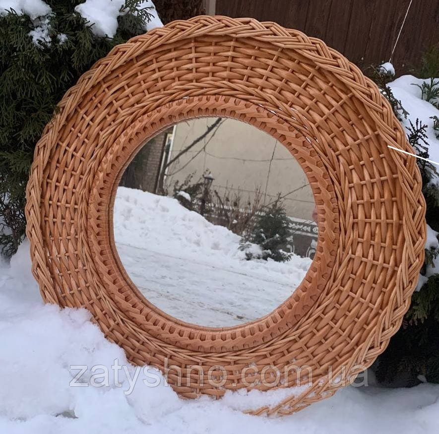 Дзеркало плетене кругле з лози Київ - фото 2