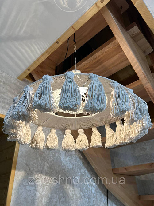 Люстра плетена кавова велика Київ - фото 10