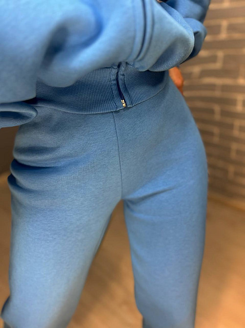 Костюм женский Quzen 472-472 пилот молния брюки палаццо широкие флис голубой, голубой, M Киев - изображение 8