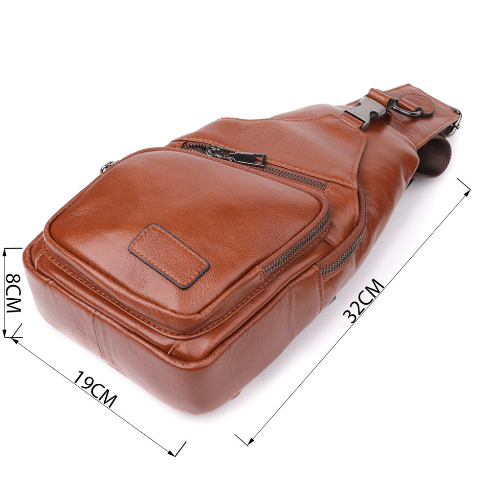 Чоловіча сумка через плече з натуральної шкіри Рудий (Vintage) Київ - фото 7