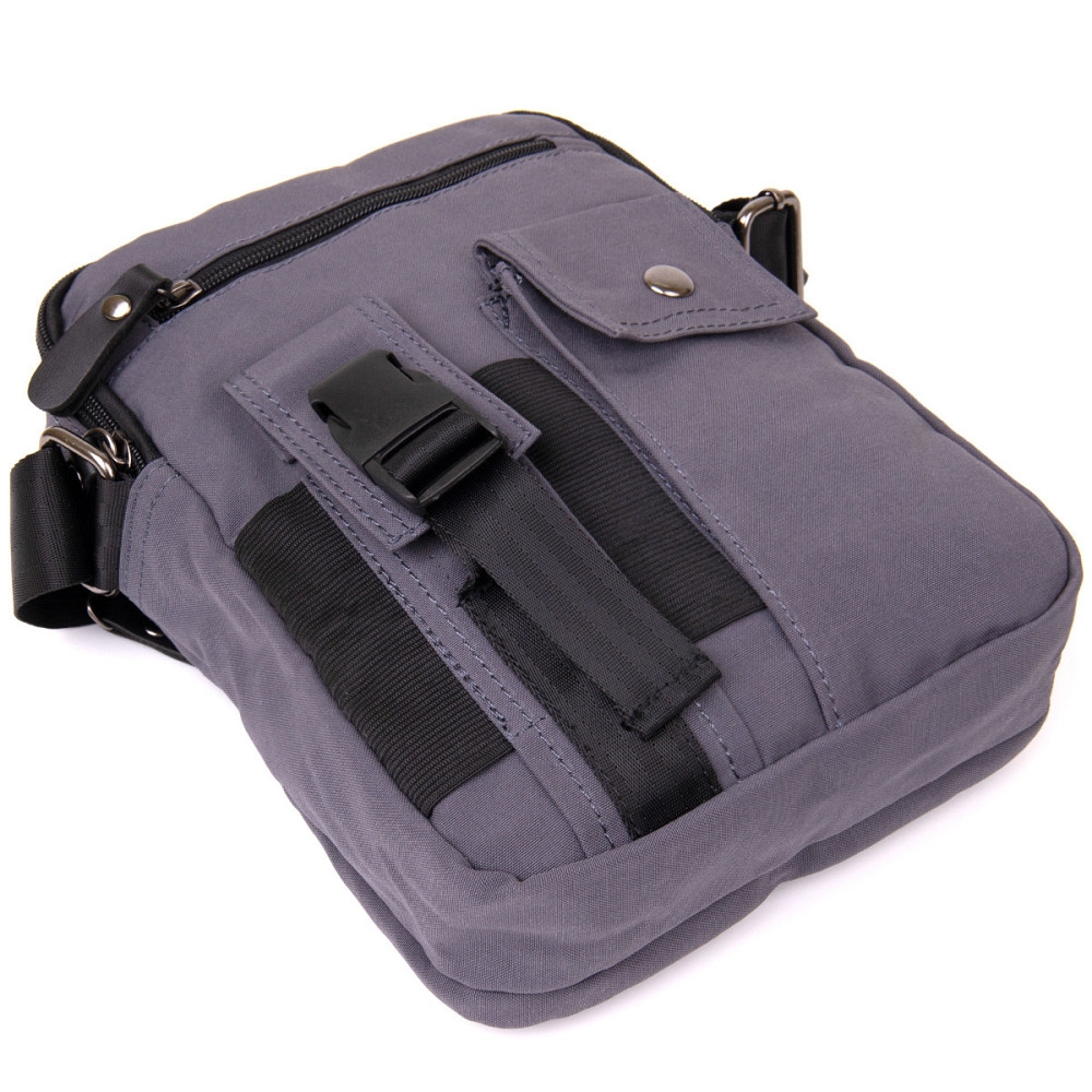 Універсальна текстильна чоловіча сумка на два відділення Графитовая (Vintage) Київ - фото 1