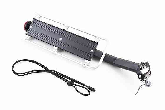 Багажник 26-29" алюмінієвий консольний, кріплення за трубу сидіння ексцентриком, чорно-сірий HS-027 Київ