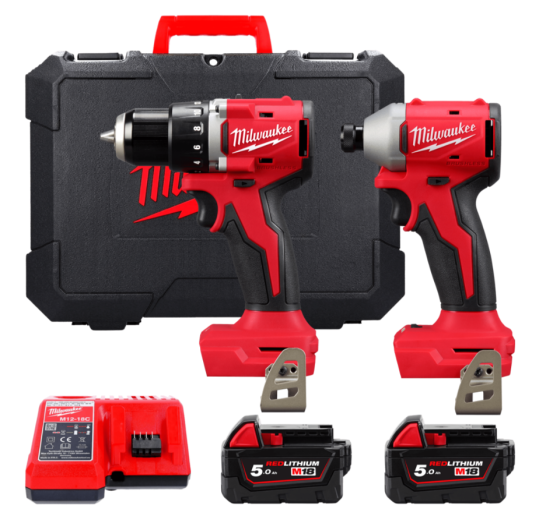 Набор из двух инструментов бесщеточных аккумуляторных M18 BLCPP2B-502C (M18 BLDDRC, M18 BLIDRC, зарядное.устройство, 2 аккумулятора, Одесса