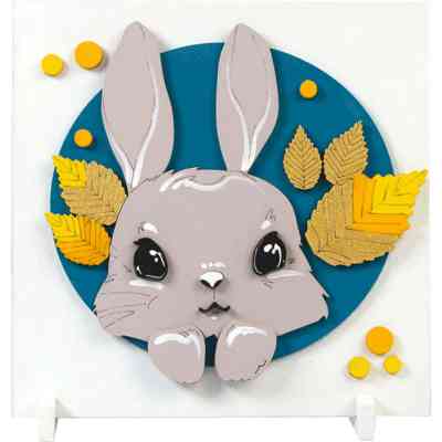 Набор для творчества Rosa Talent Картина 3D Зайчик ДВП грунтованный 18х18 см (4823098535706) Винница