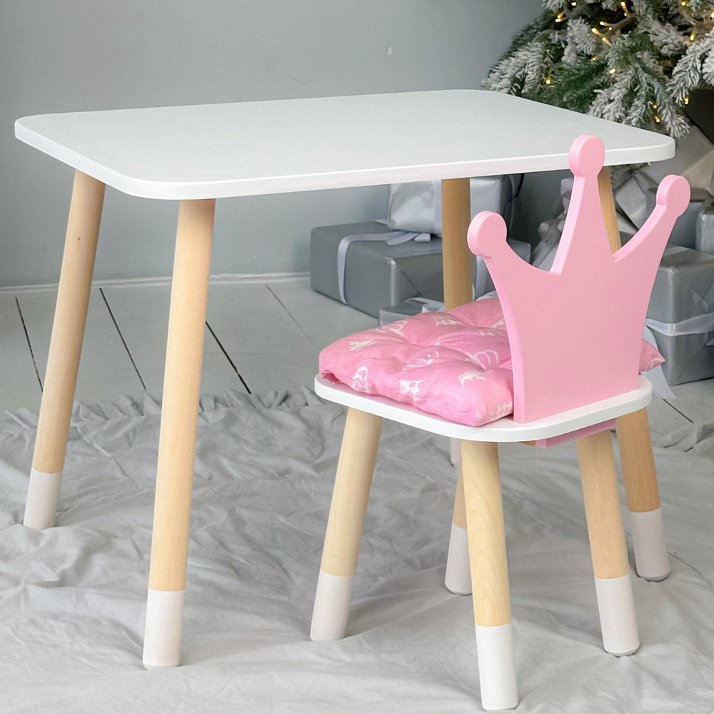 Рожевий стіл і стілець для дівчинки в дитячу кімнату Київ - фото 8