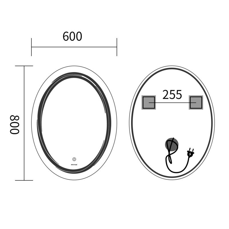 Дзеркало Mixxus Premium WAVE MV04-60x80 з Led Touch, Anti-fog, димером (3-6,5kK) (MP6636) Київ - фото 8