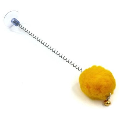 Игрушка для кошек Hippie Pet Мячик на присоске желтый 23 см (HIPCT2304089G) Винница - изображение 1