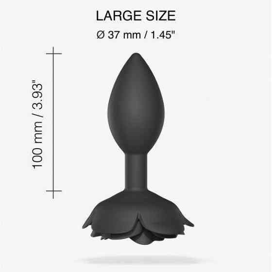 Силіконова анальна пробка Love To Love OPEN ROSES L SIZE - BLACK ONYX Sex Aura Київ