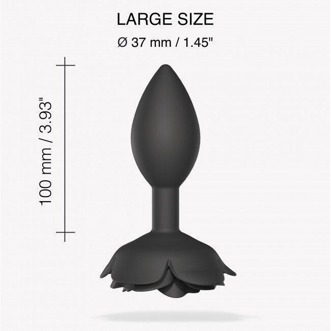 Силиконовая анальная пробка Love To Love OPEN ROSES L SIZE - BLACK ONYX Sex Aura Киев - изображение 3