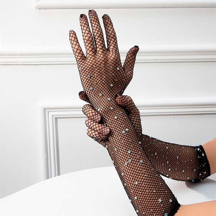 Сексуальні довгі рукавички зі стразами — XS/S/M — Еротична білизна Вінниця - фото 6