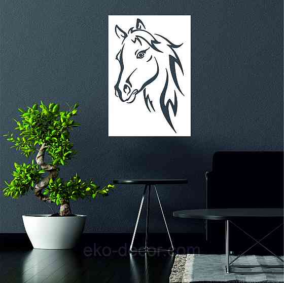Декоративное настенное Панно «Лошадь», Декор на стену 50*33 см, Белый Киев