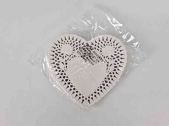 Салфетка ажурная СЕРДЦЕ Ф15(250шт) белая (1 пачка) Харьков